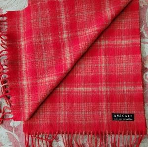 AMICALE | RED PLAID MERINO WOOL SCARF